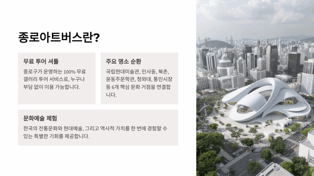 종로아트버스 예약 방법