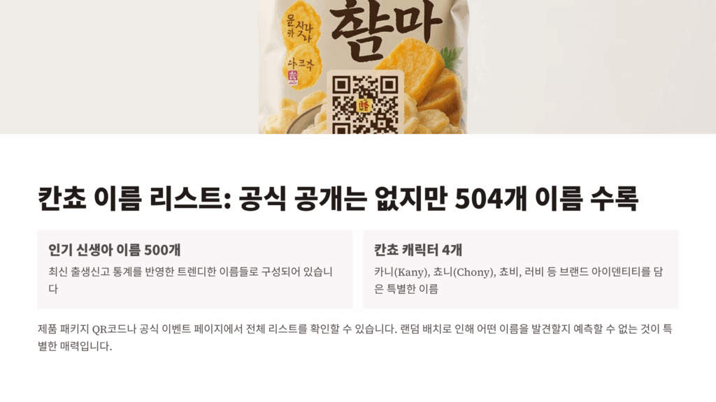 칸쵸 이름 리스트