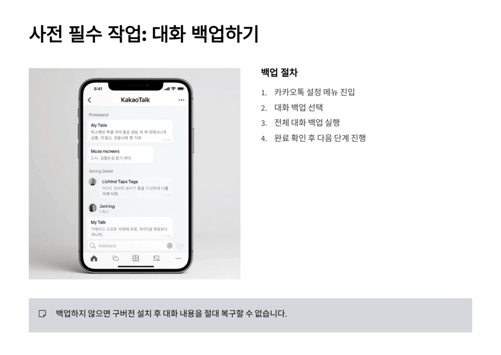 카카오톡 업데이트 취소