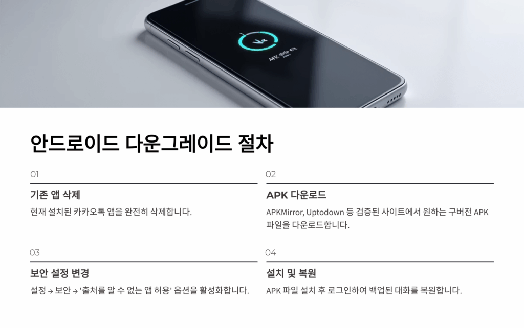 카카오톡 업데이트 취소
