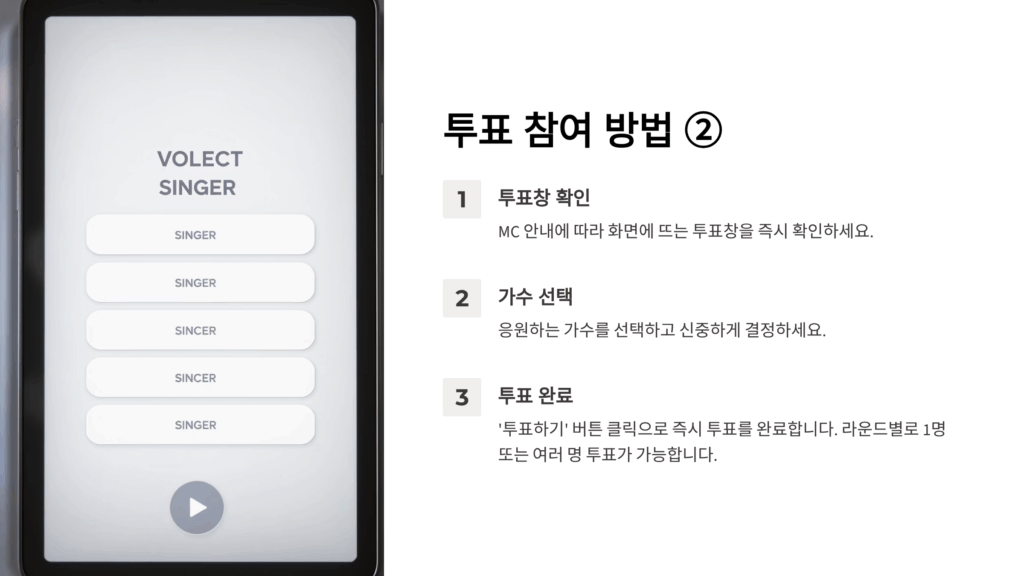 한일가왕전 투표방법