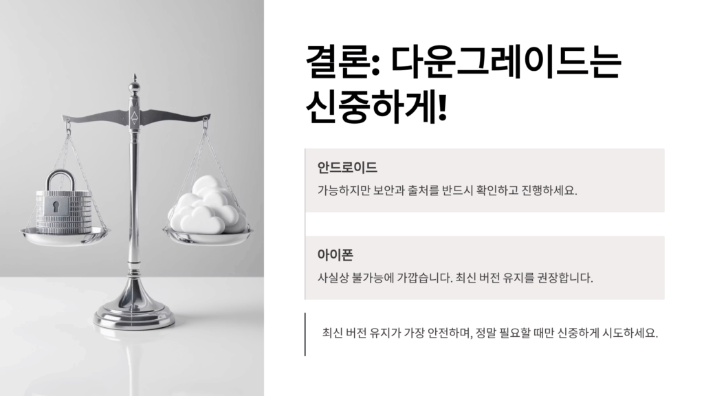 카카오톡 업데이트 취소