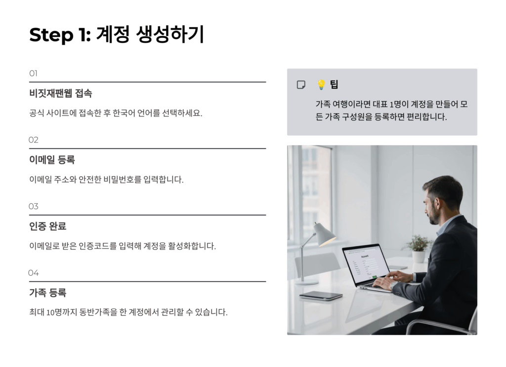 비짓재팬 웹 등록방법